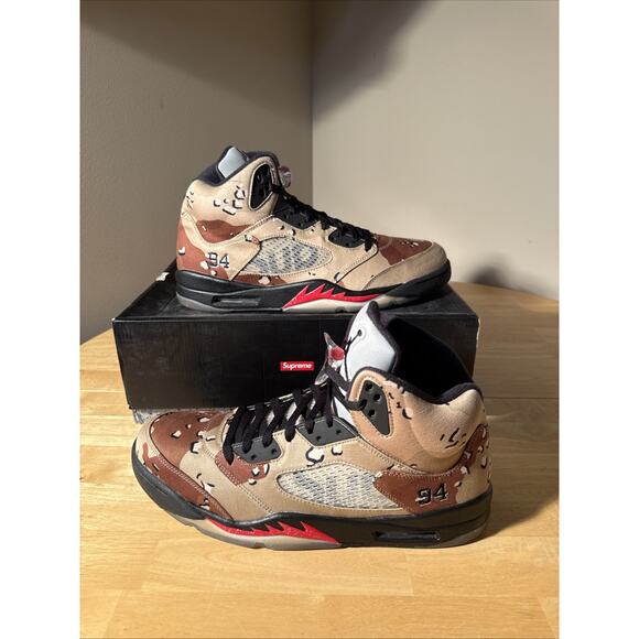 Supreme x Air Jordan 5 Retro \'Desert Camo\' Size 14 All OG main image 13